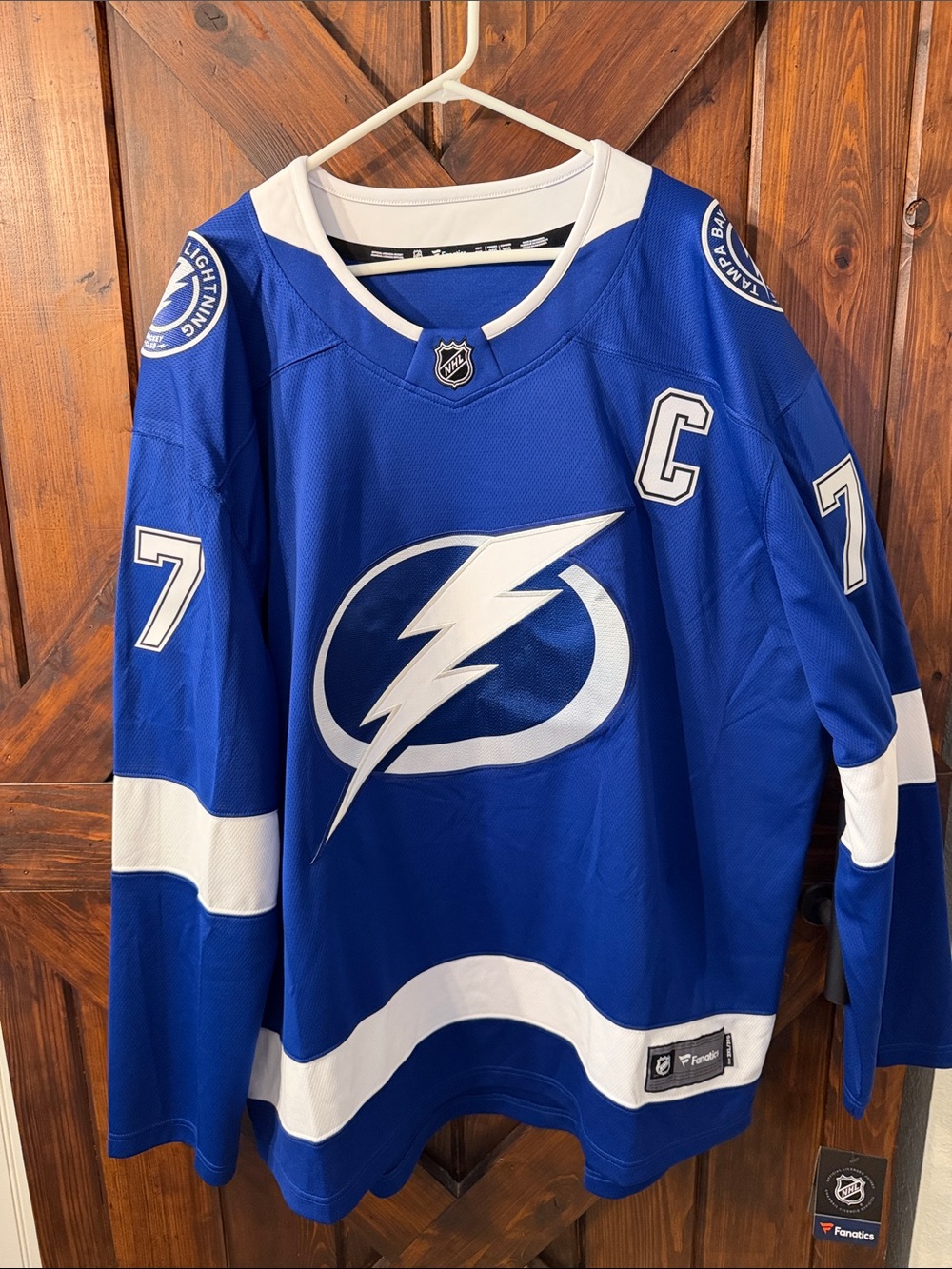 Fanatics Tampa Bay Lightning Royal Blue Captain #7 Hedman Hockey Jersey